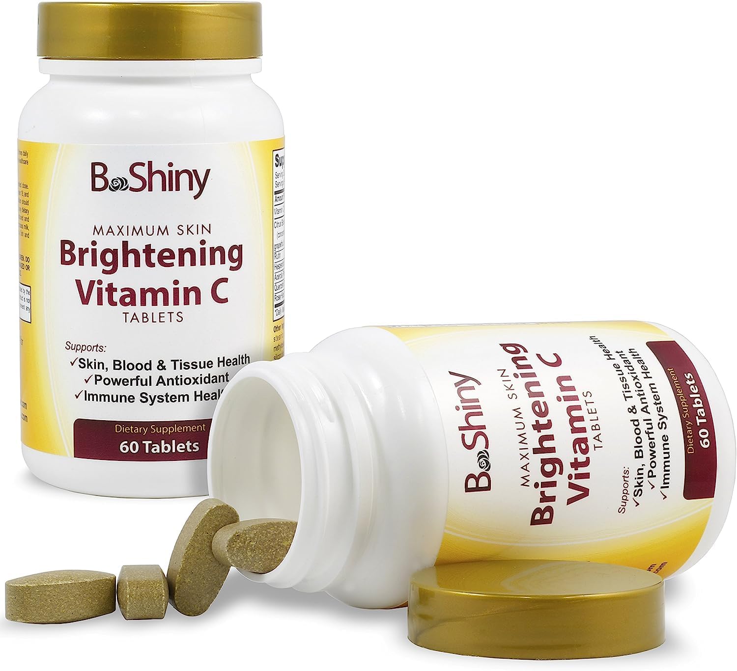 BeShiny Vitamin C 1000mg Maximum Skin Whitening with Rose Hips and Bio