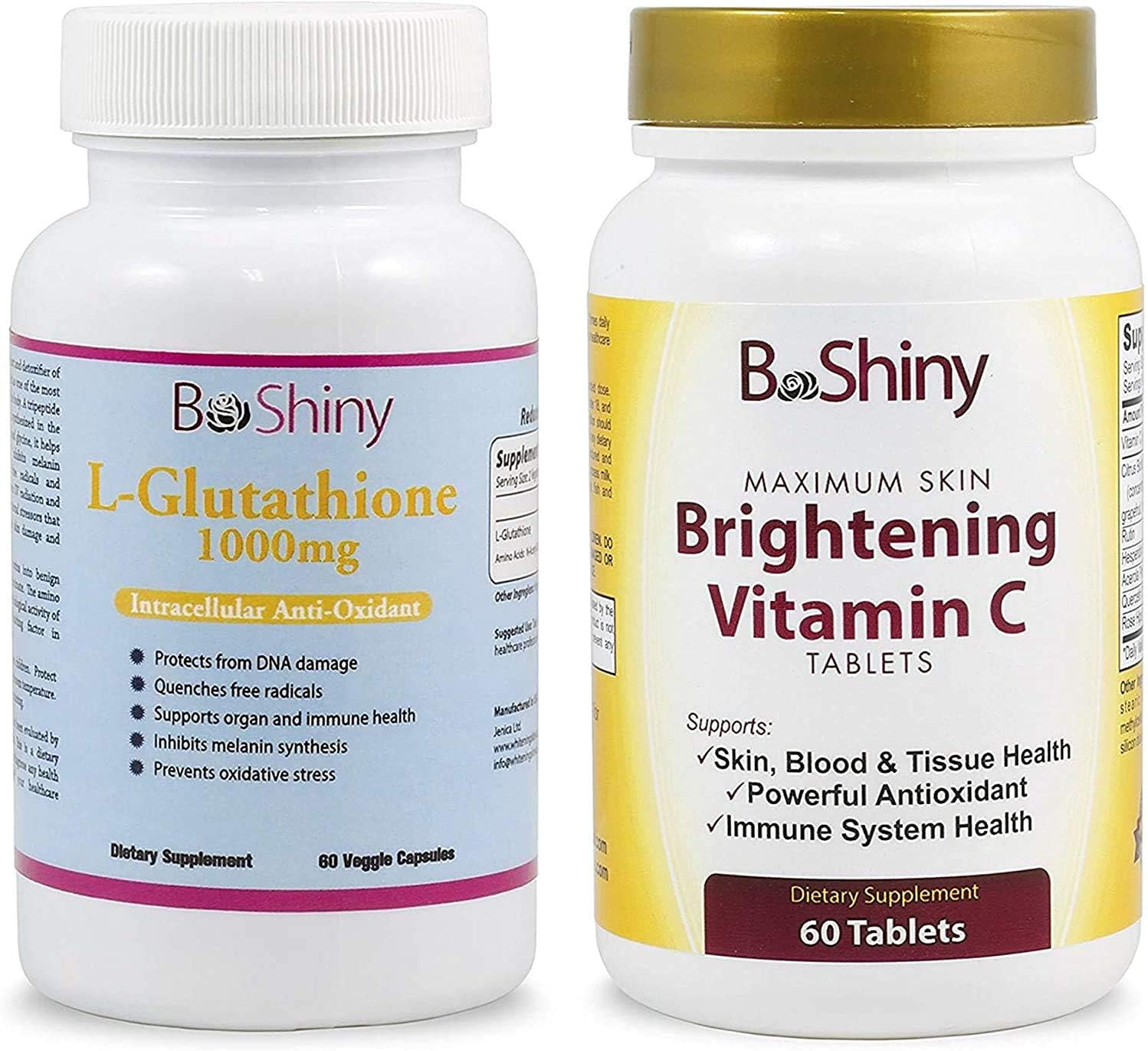 beshiny glutathione BeShiny Skin Whitening Pills Set Glutathione Vitamin C
