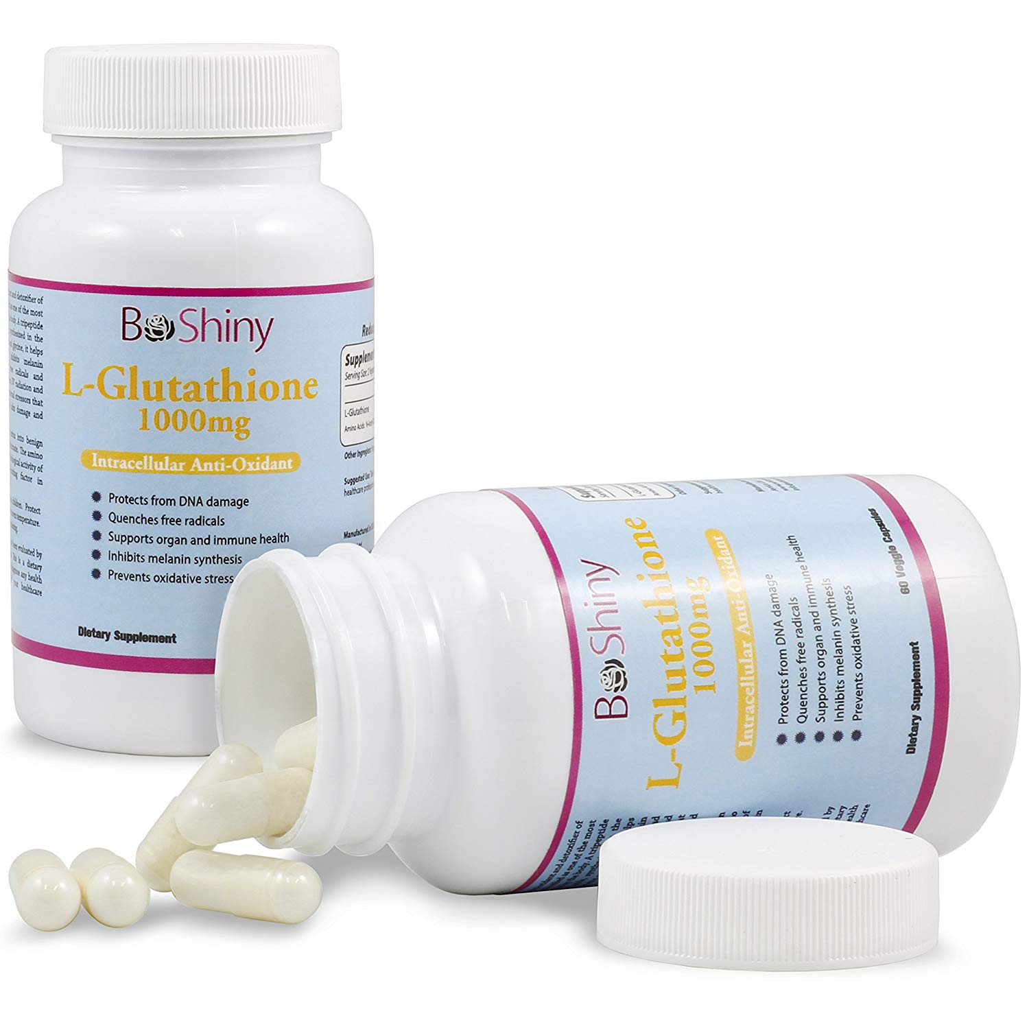 BeShiny L-Glutathione Skin Whitening Brightening pills 1000mg Suppleme